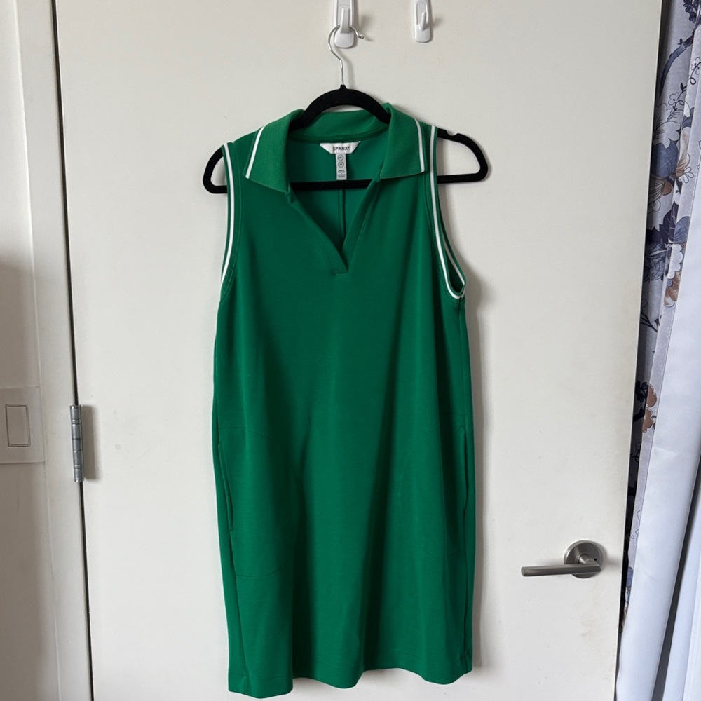 SPANX Green Sleeveless AirEssentials Pique Polo Dress - Picture 2 of 5